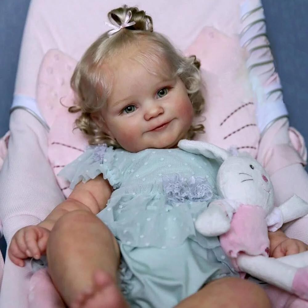 Zero Pam Reborn Baby Dolls Silicone Full Body, 20 Inch Hyper Realistic Baby Dolls,Real Life Babys Doll Soft Vinyl Body, Anatomically Correct Girl Silicone Babys Rooted Blonde Hair with Accessories