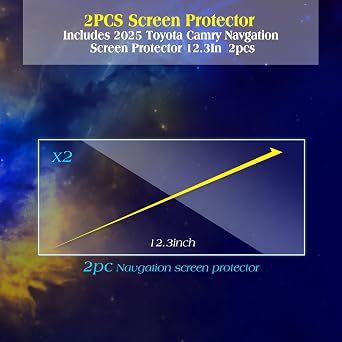 2pcs 2025 Screen Protector 12.3Inch for 2025 Toyot a XSE XLE XV80 Tempered Glass Screen Protector 2025 Accessories