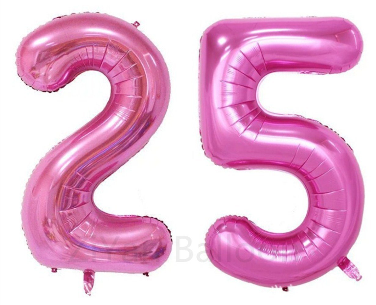 Amazon.com: ZiYan 40inch Pink Number 25 Balloon Party Festival ...