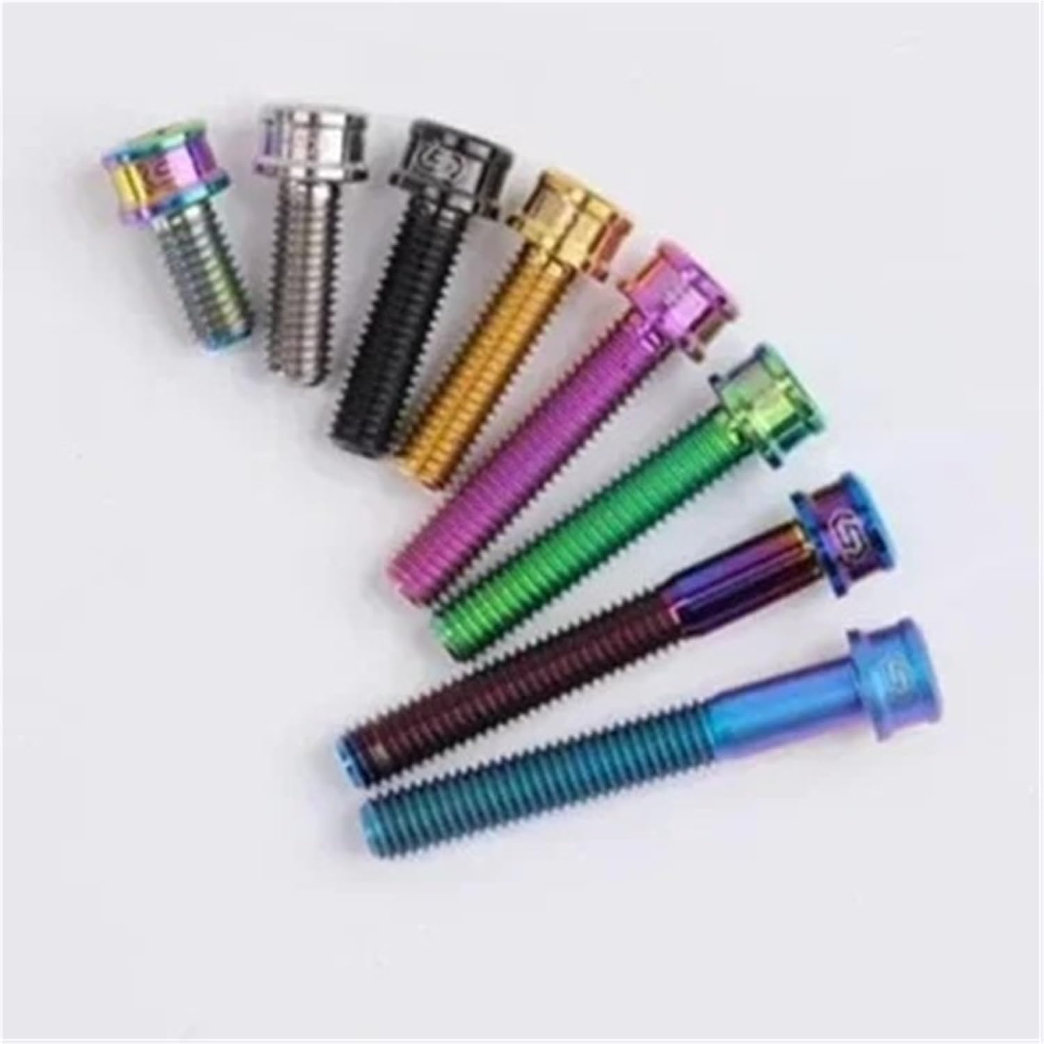 Zkensh-Bolts M5 0.8 X 10 12 14 16 18 20 25 30 35 Mm GR5 Titanium Alloy Cup Head Hex Allen Bolts Bicyle Motocycle 1pc， Widely Used(M5 Candy,M5x30mm 1 pc)