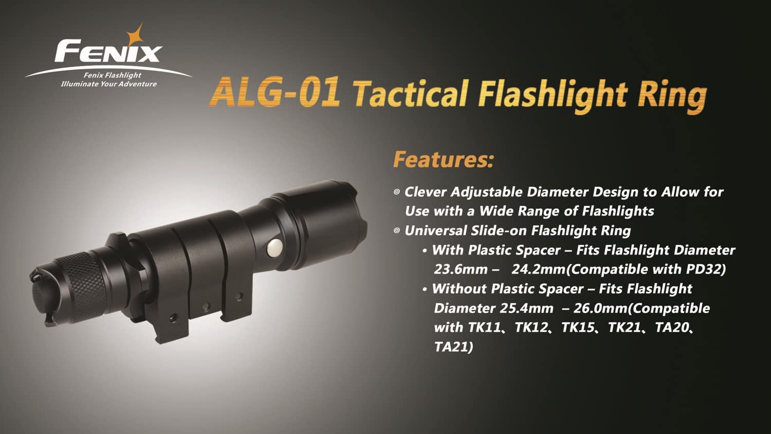 Fenix ALG-01 Flashlight Ring Bricolaje y herramientas