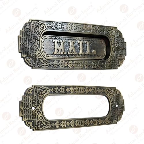 Adonai Hardware \"Mail Decorative Brass Letter Plate - Antique Brass