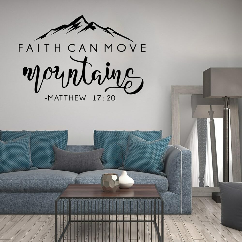 GADGETS WRAP Vinyl Sticker Faith Can Move Mountains Bible Verse Vinyl Wall Sticker Wall Decal 2