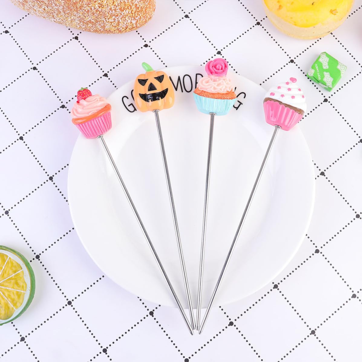 Uonlytech Acero Inoxidable Probador de Pasteles Forma Calabaza 12 Piezas
