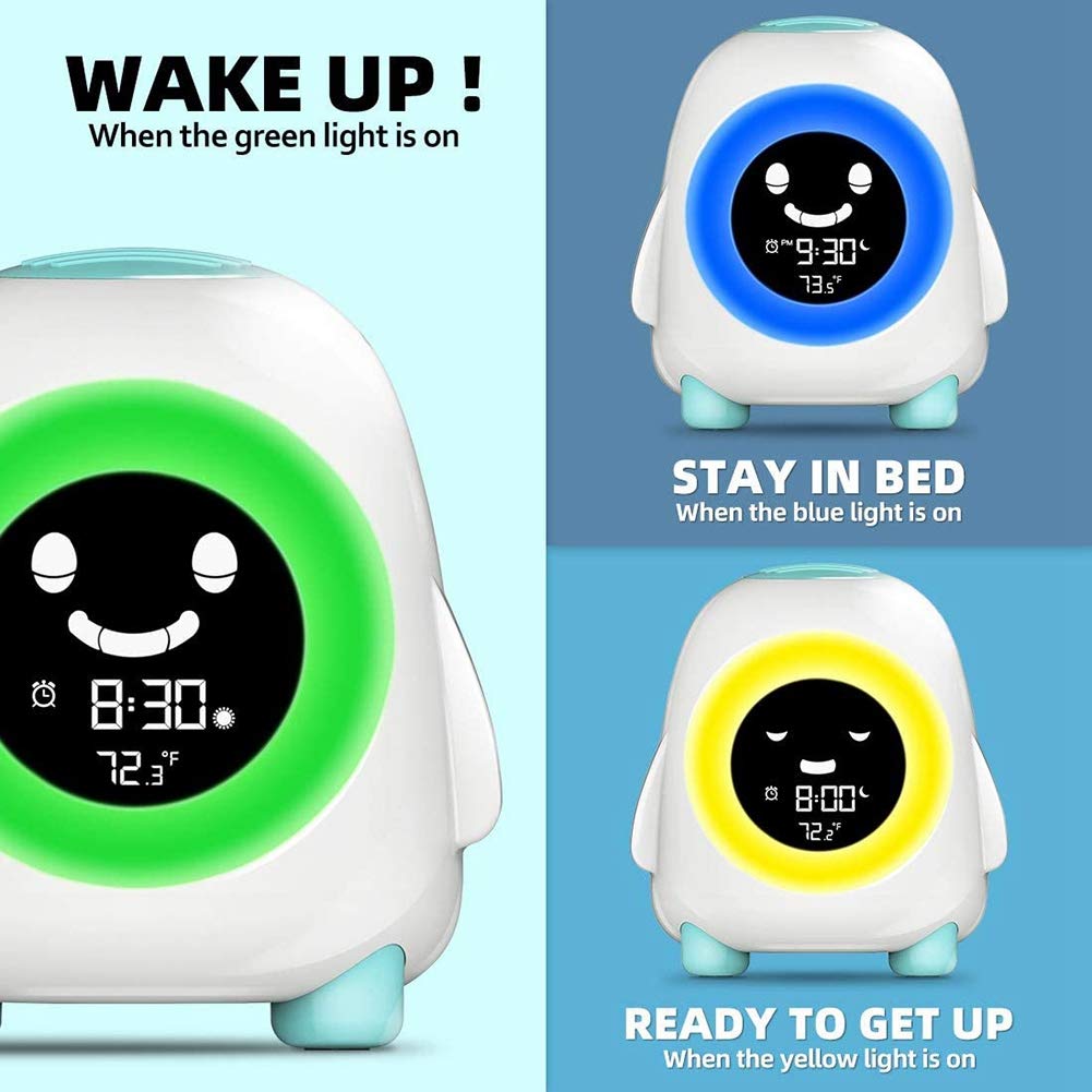 TsoLay Kinder Alarm, Alarm für Kinder, Schlaf Trainer zum Aufwachen Wecken, Buntes Licht, Nickerchen