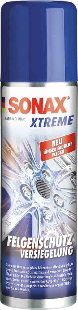 SONAX XTREME FelgenSchutzVersiegelung (250 ml) bildet einen effektiven Schutz gegen Bremsstaub, Schmutz, Salz & Wasser mit Easy-to- Clean-Effekt | Art-Nr. 02501000