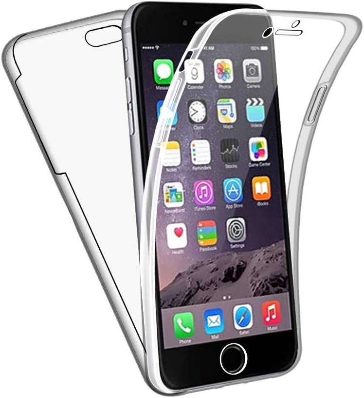 SDTEK Case for iPhone 6 / 6s Full Body Front and Back Protection 360 Cover Clear Transparent Soft