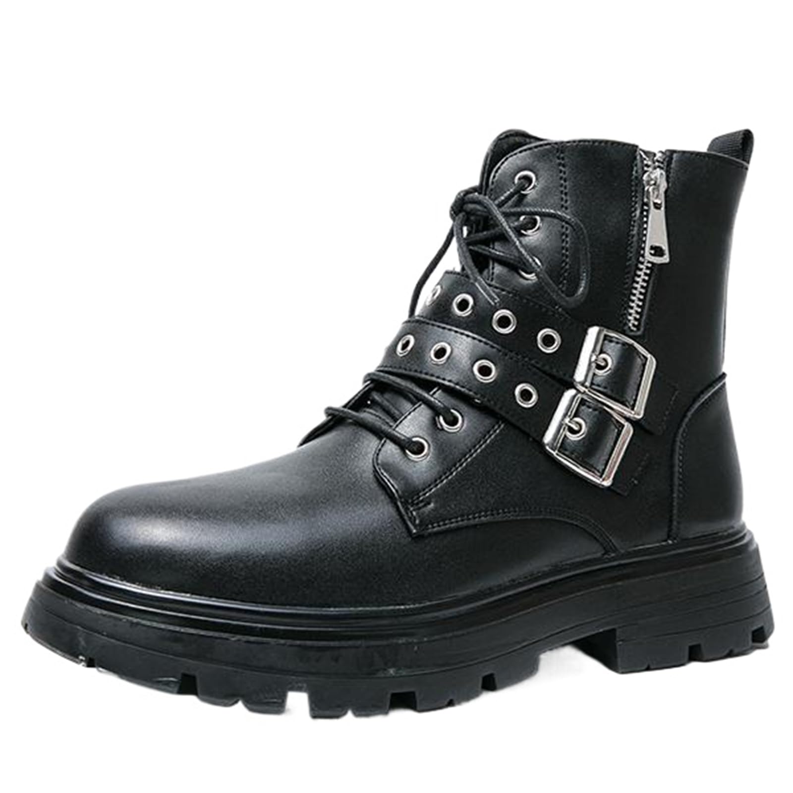 Męskie buty motocyklowe, krótkie, sznurowane z miękką wyściółką, wytrzymały materiał wierzchni do miasta i wypoczynku