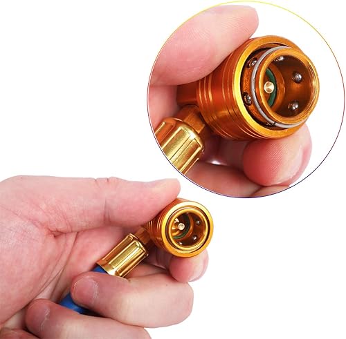Miniatura 9 de JIFETOR Manguera de carga de CA con manómetro, kit de recarga de refrigerante R134A para automóvil, aire acondicionado automático, manguera de carga