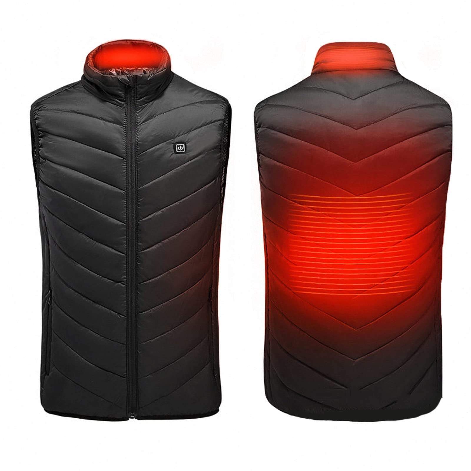 Gilet chauffant grande taille S-8XL, manteau chauffant électrique à chargement USB, avec contrôle de la température à trois vitesses et lavable en machine