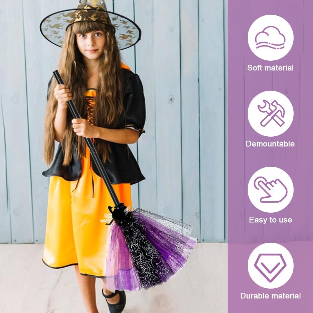 Witch Broom, Halloween Witch Broomstick, Photography Prop Toy, Halloween Cosplay Dress Up Costume Party Cute Witchs Broom(1pcs)