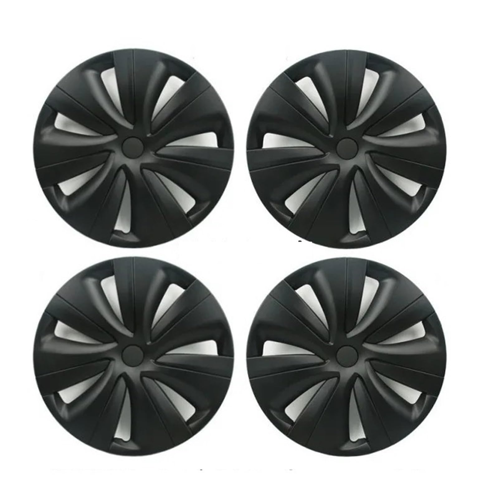 4PCS Wheel Caps 19 Inch Hub Cap Performance Automobile Replacement HubCap Full Rim Cover,Compatible With Tesla Model Y 2020-2024 Accessories(L-R Matte Black)