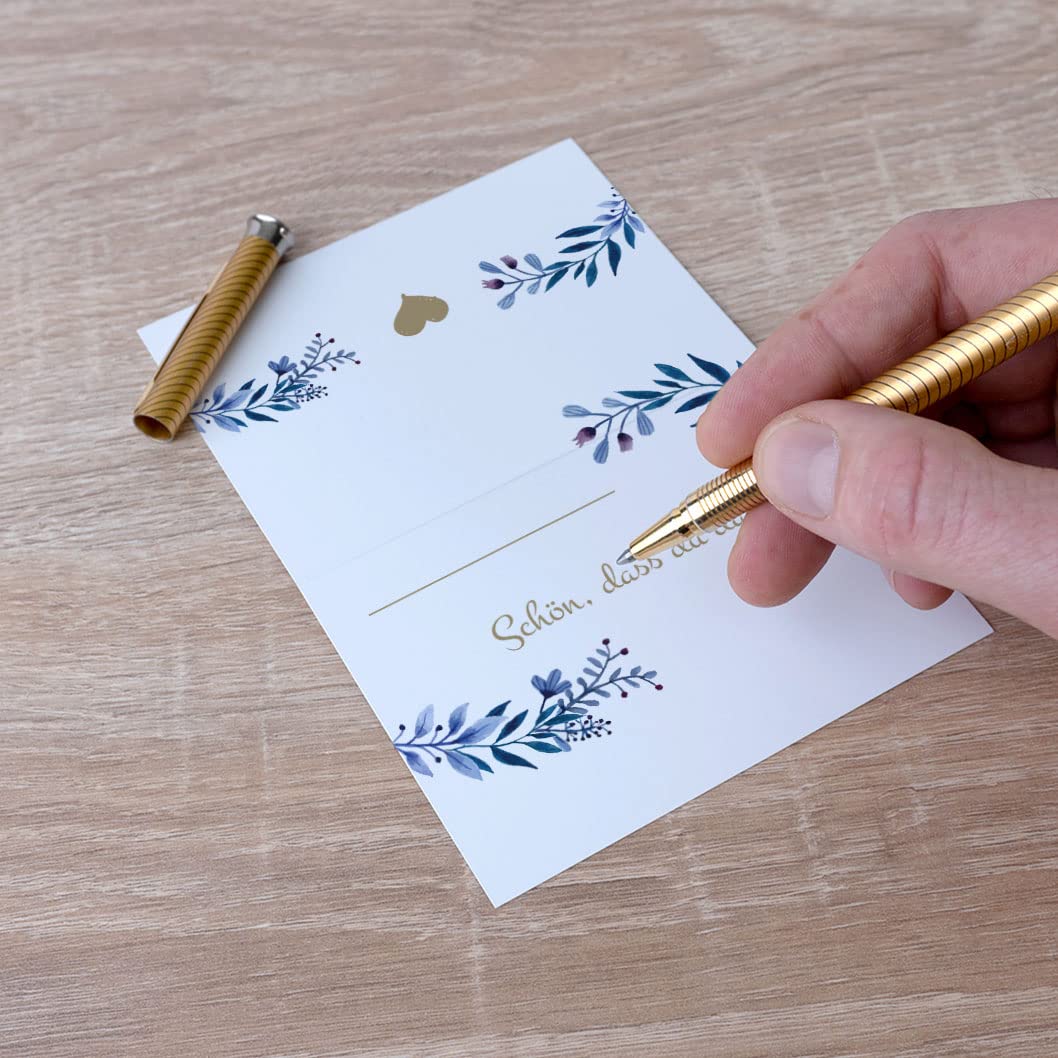 50 Blanko Tischkarten Mit Gold-/Silberrand | 9x10 Cm | Für Hochzeit, Geburtstag, Feiern
