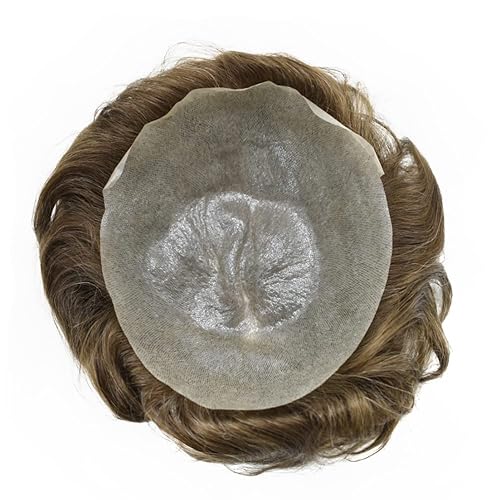 Miniatura 8 de Healthlif Pieza de cabello humano tipo tupé para hombre, con bucle en V, ultra fino, para hombres, sistema de cabello, extensiones para hombres,