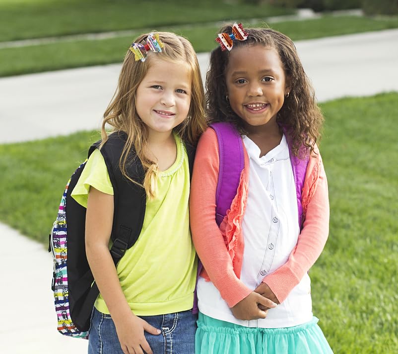 Miniatura 7 de 4 pinzas para el pelo de regreso a la escuela para niños y niñas, lazos para el cabello escolar con purpurina, bolígrafo de flores, pizarra, lazos