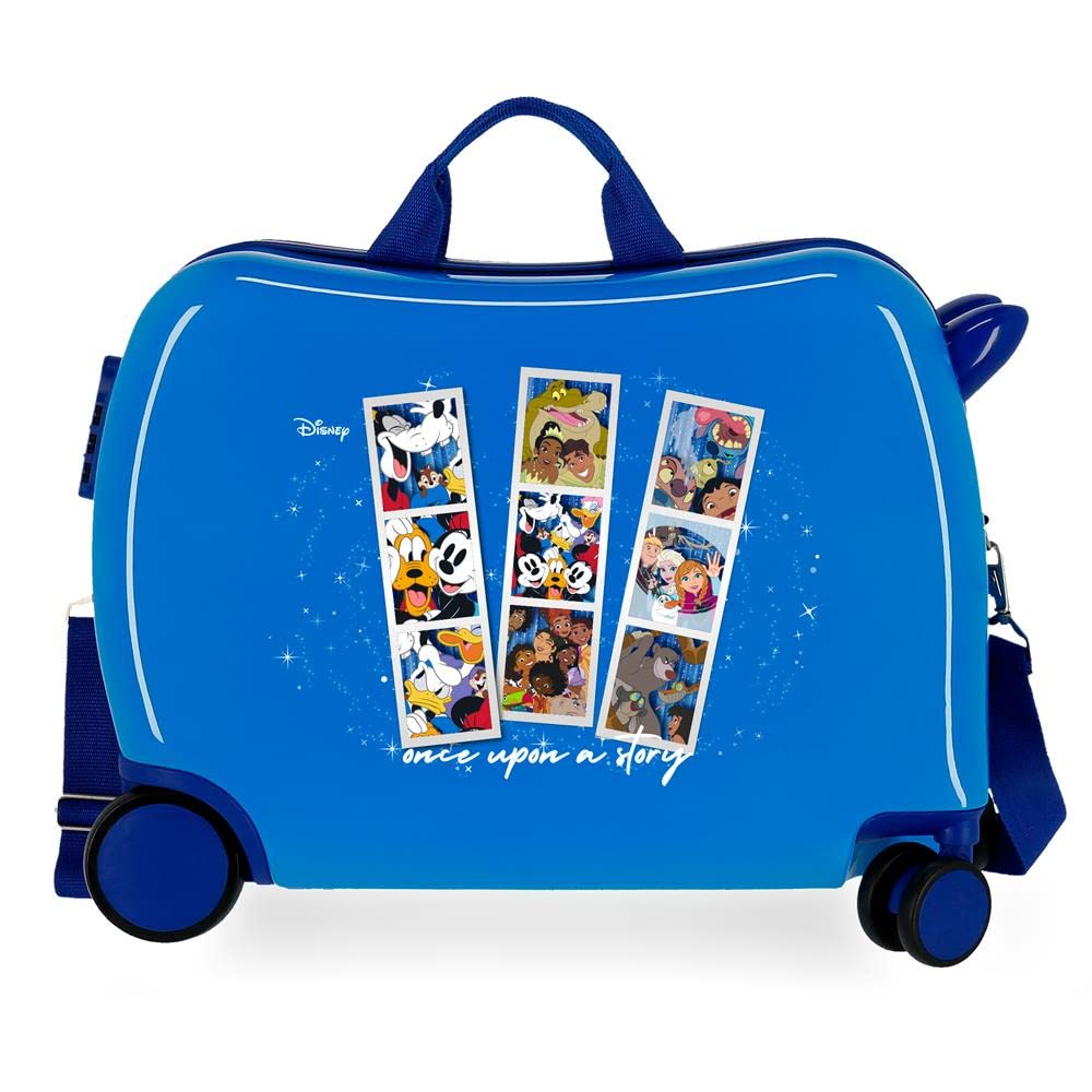 Disney 100 Once Upon a Story Maleta Infantil Azul 50x38x20 cms Rígida ABS Cierre de combinación Lateral 34L 1,8 kgs 2 Ruedas Equipaje Mano