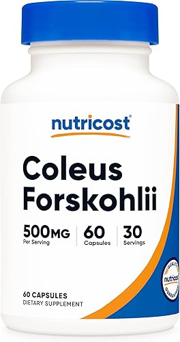 Nutricost Coleus Forskohlii 500 mg, 60 cápsulas - Fórmula de máxima resistencia