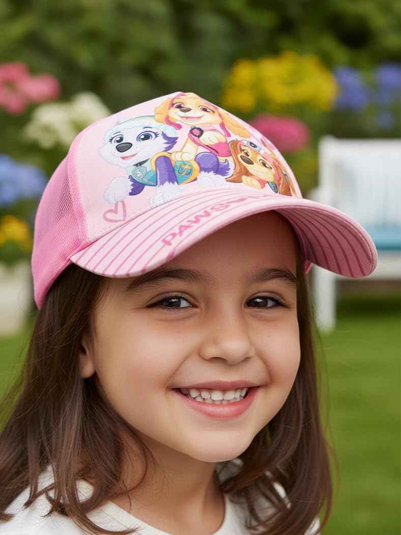 Paw Patrol Kappe für Mädchen - Pawsome Team Kinder Cap Basecap Baseballkappe verstellbar Rosa