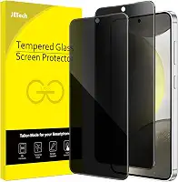 JETech Película de Vidro Temperado de Privada para Samsung Galaxy S24 + / S24 Plus 5G 6,7 Polegadas, Protetor de Ecrã Anti-Espionagem Compatível com ID de Impressão Digital, Pacote com 2