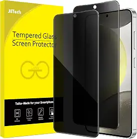 JETech Película de Vidro Temperado de Privada para Samsung Galaxy S24 + / S24 Plus 5G 6,7 Polegadas, Protetor de Ecrã Anti-Espionagem Compatível com ID de Impressão Digital, Pacote com 2