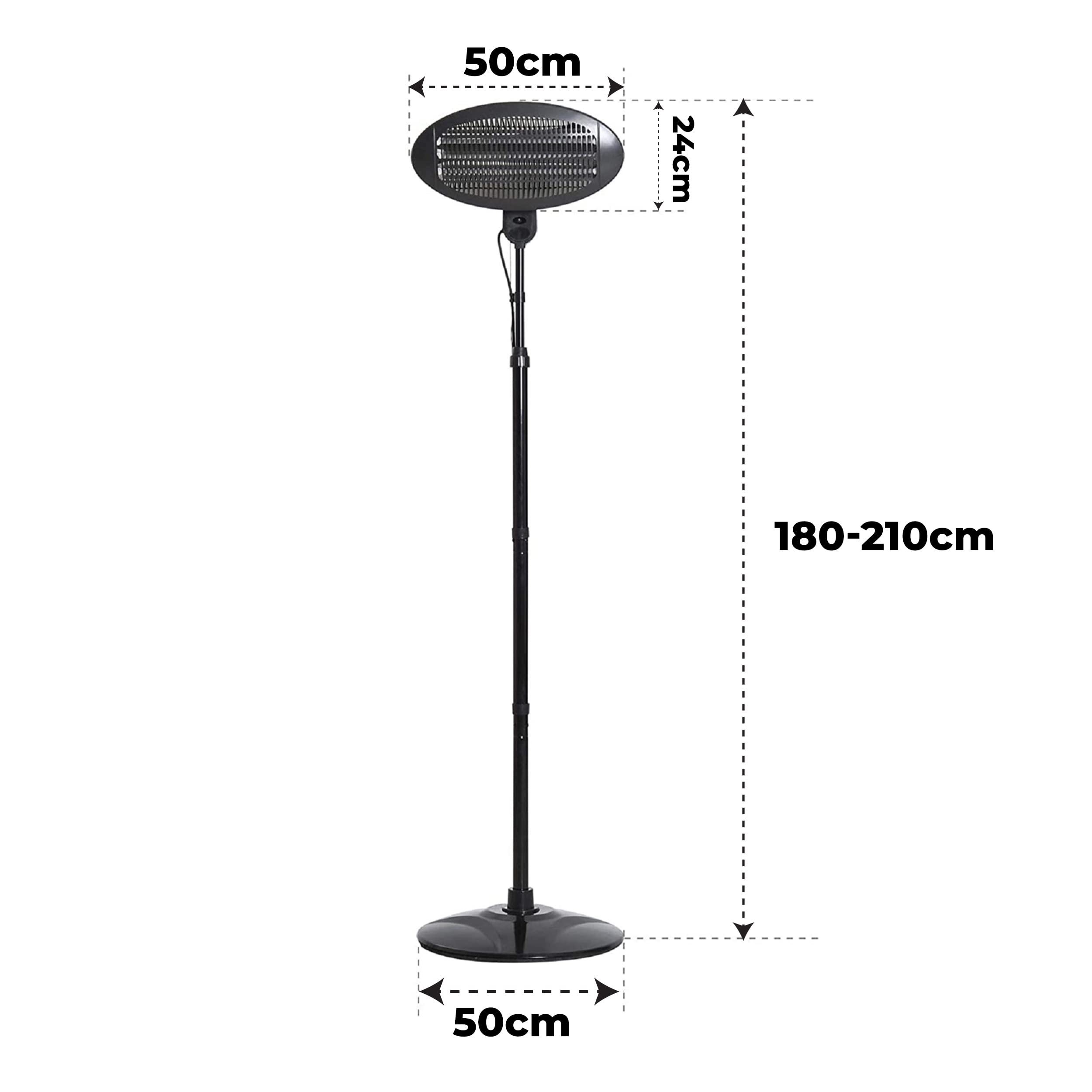 MaxxGarden Stufa Radiante con Tensione di Alimentazione: 230 V/50 Hz - Lampada Riscaldante per Esterno - Lampade Riscaldanti per Esterno - 3 Livelli di Commutazione: 650 W/1300 W/2000 W