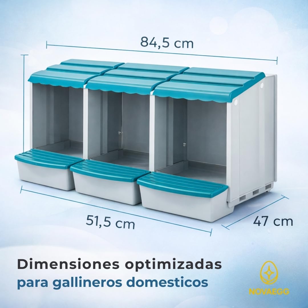 PONEDEROS para GALLINAS con 3 Huevos Falsos, Bolsa de Tela, Manual y Guía de Incubación - Nido Gallinas Ponedoras
