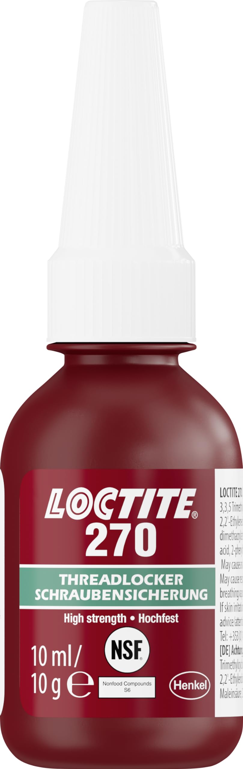 Loctite1918245 Model 270 Threadlocker, High Strength, 20ml, Green, Pack of 12