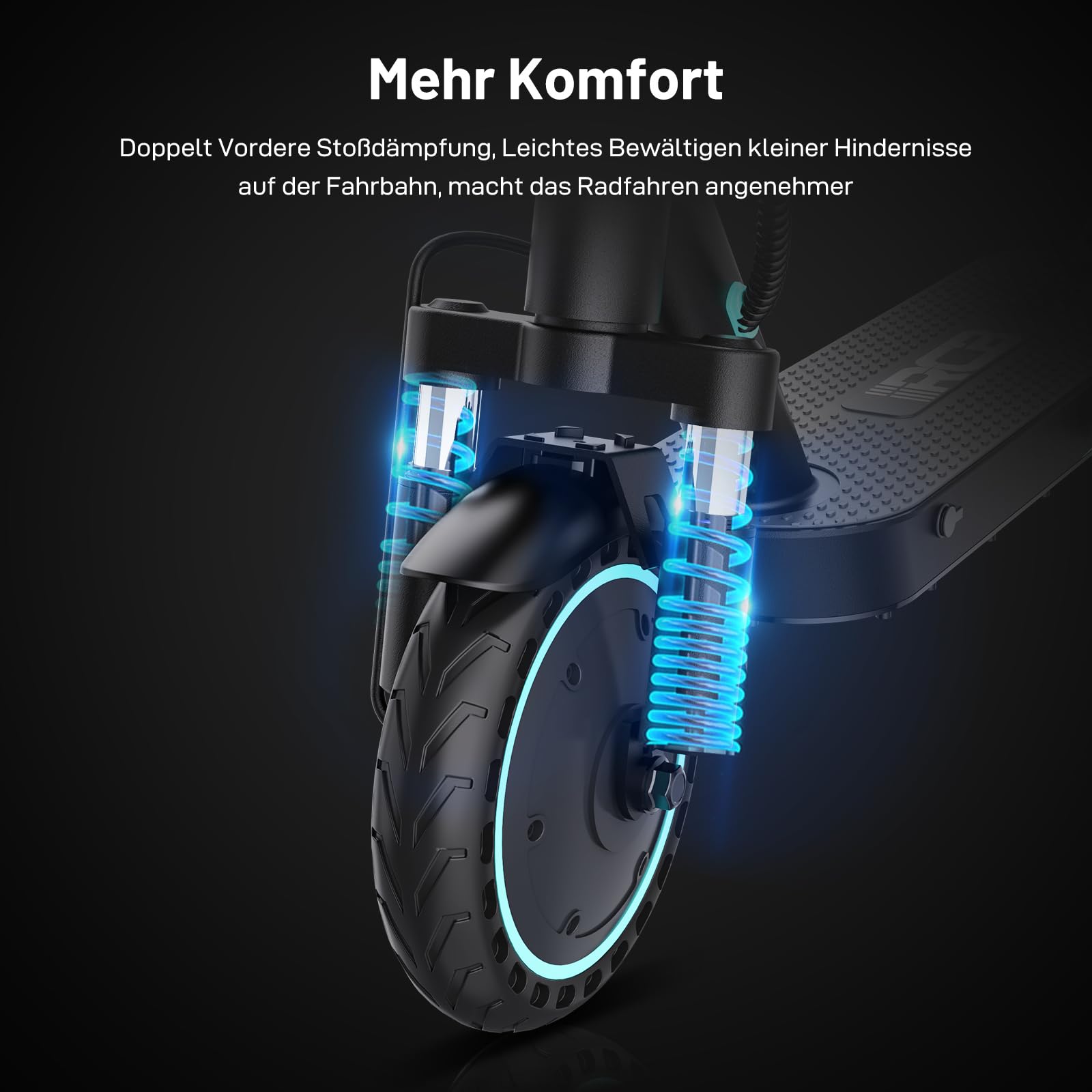 RCB E-Scooter mit Straßenzulassung (ABE), Elektroroller, 8,5-10 Zoll, 7,8Ah-11.4Ah Akku, 400W Motor, 23-40 km Reichweite, Faltbarer e Roller, APP-Steuerung, Doppelbremse, Doppelstoßdämpfer