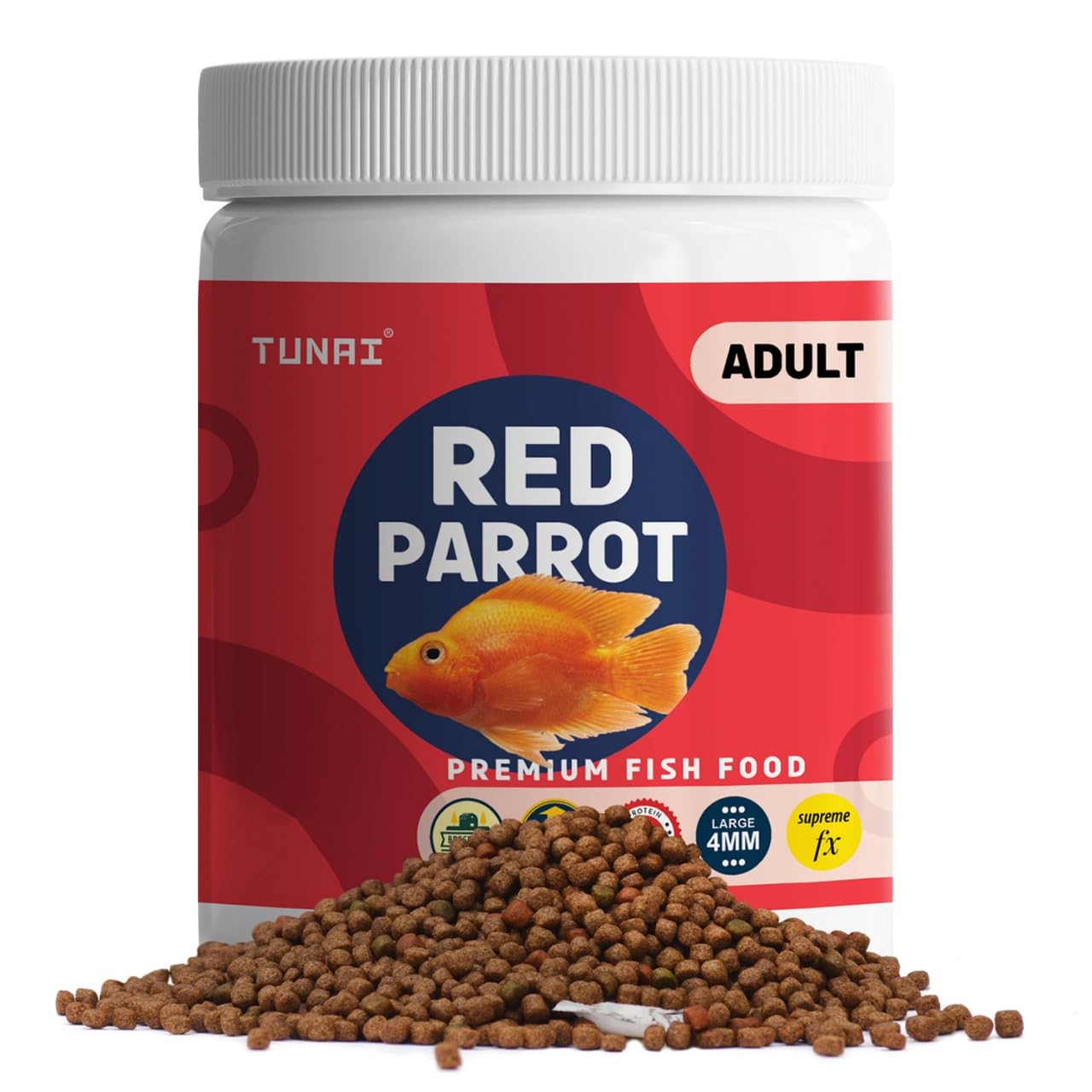 TUNAI Supreme Adult Formula Red Parrot Fish Food Pellet 4Mm with 40% Protein 100G and Vitamins, Essential for Color Enhancement, Growth for Medium and Large Sized Red Parrot Fish (B0B3DH5K9L) Amazon Price History, Amazon Price Tracker