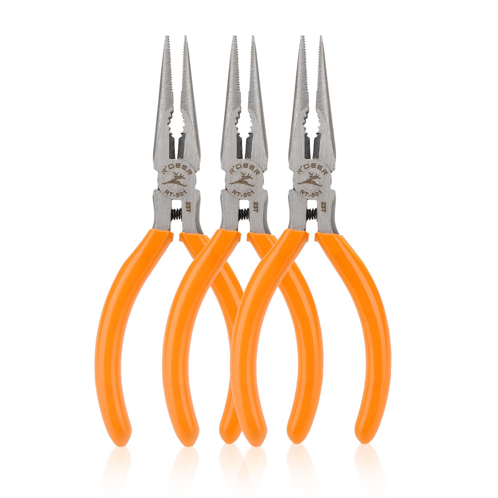 Rongon 3Pack-Mini Needle Nose Pliers 5" Small Long Nose Pliers with Wire Cutters for Jewelry, Making, DIY, Working in Tight Areas (3Pcs)