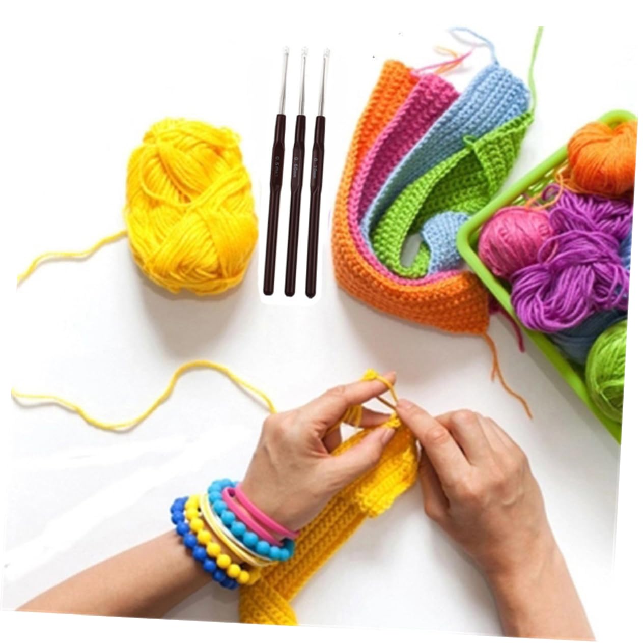 DOITOOL Kit De 54 Agujas Para Encaje Tapicería Puntadas Croquet Ganchillo Café