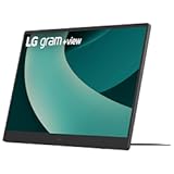 gram +View 17-inch Lightweight, Portable WQXG (2560x1600) Anti-Glare IPS Monitor, 16:10 Aspect Ratio, up to DCI-P3 99% Color, Built-in Speaker, USB Type-C, DisplayPort, mini HDM - Titan Silver