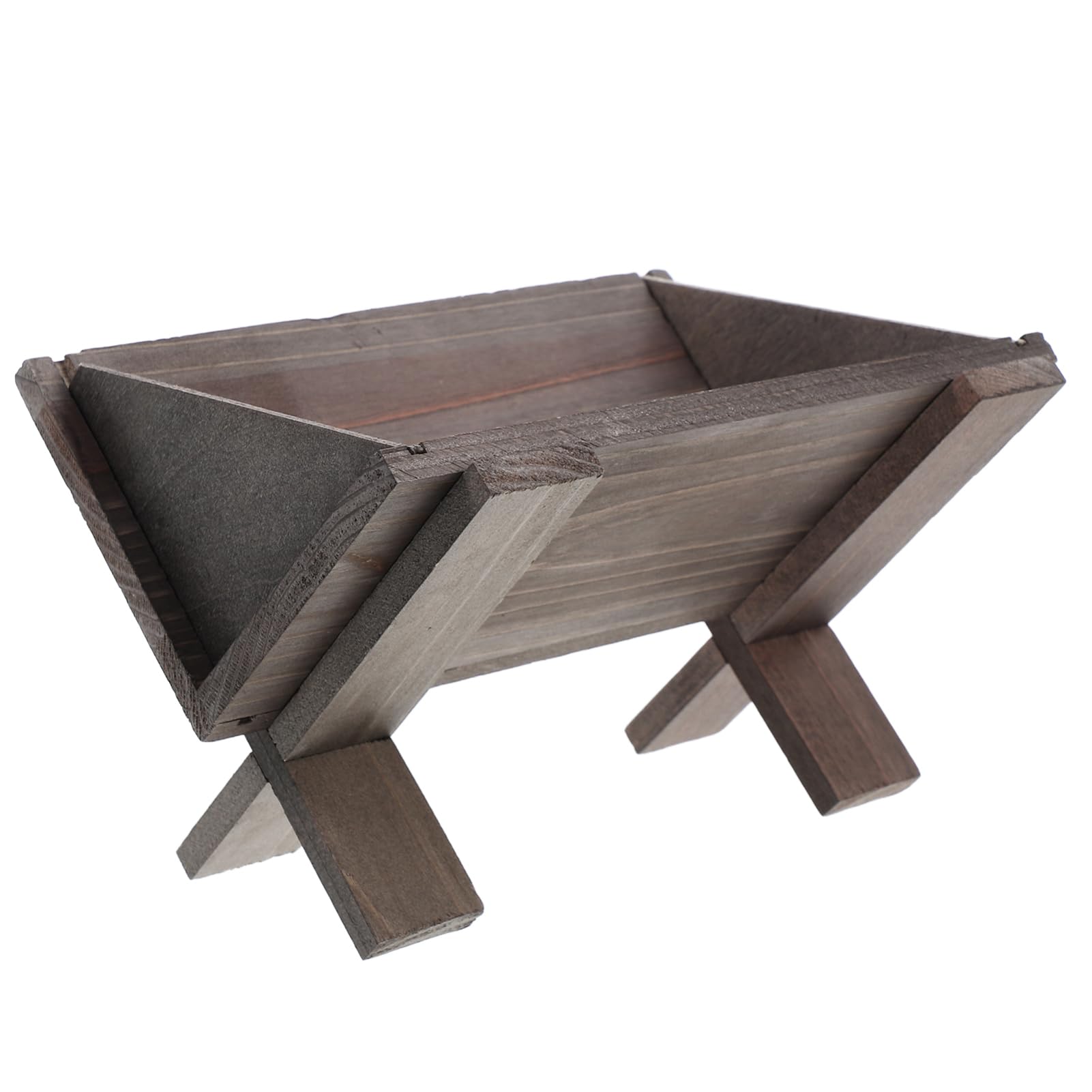 BUGUUYO Religious Wooden Baby Manger Jesus Nativity Scene Decor Photo Booth Prop Minimalist Nativity Set