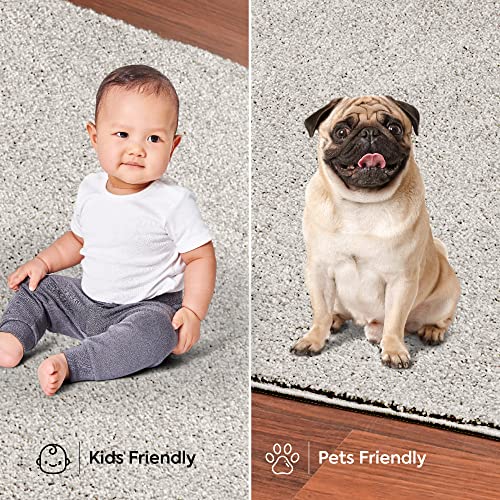 Modern Indoor/Outdoor Commercial Solid Color Rug - Off White, 4' x 6', Rectangular, Pet and Kids Friendly Rug. Made in USA, Area Rugs Great for Kids, Pets, Event, Wedding by Furnish my Place - Image 6