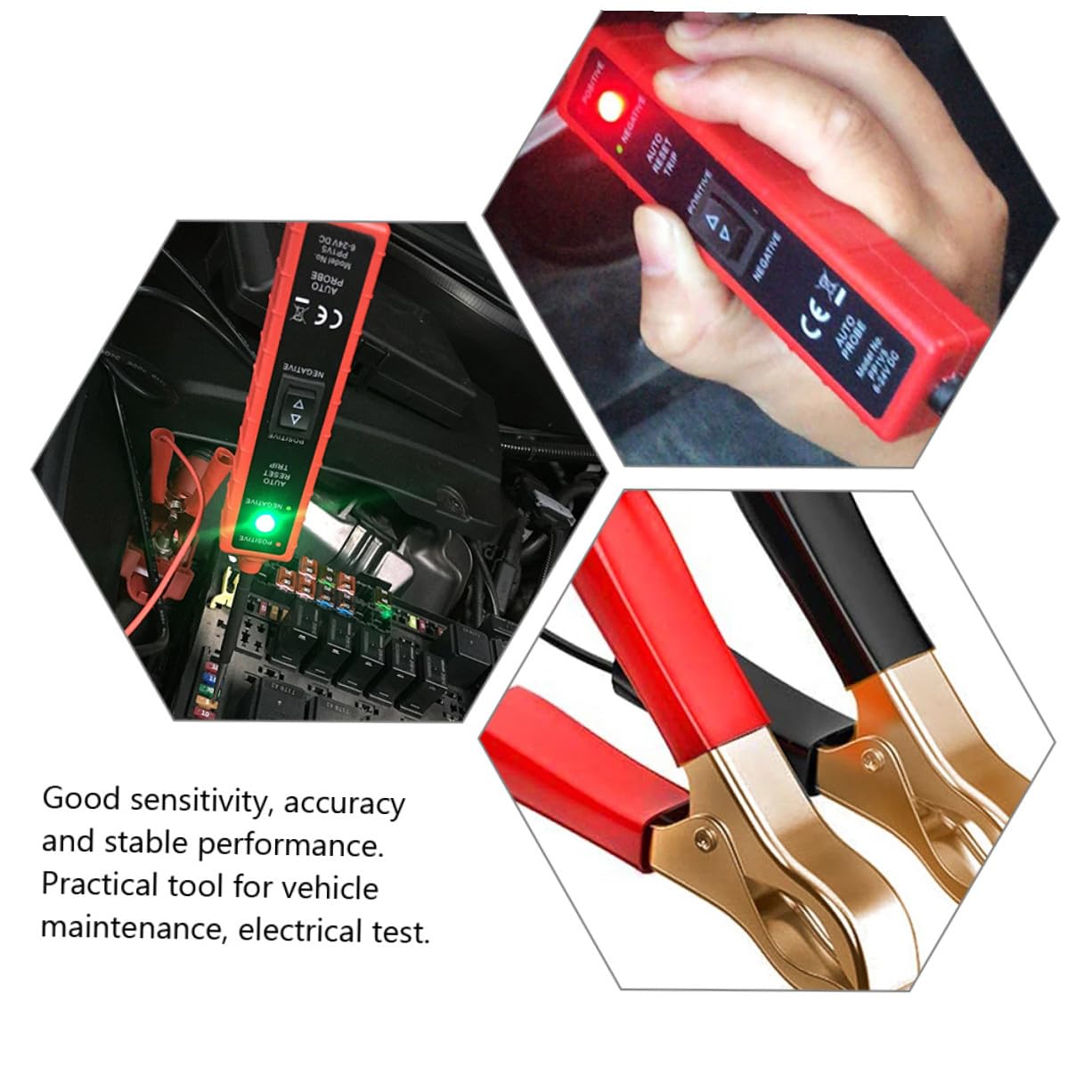 Stromkreisprüfer für Auto und Elektrische Kabel mit 16ft Kabel 6-24v Arbeitsspannung Abs Material Diagnosefunktion und Präziser Messung für Kfz Elektrosysteme