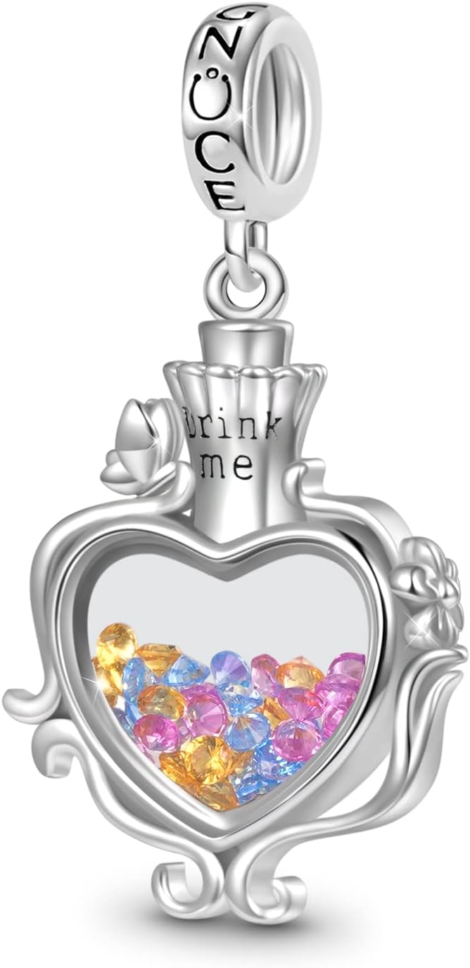 GNOCE Magic Bottle Pendant Charm for Bracelet 925 Sterling Silver Dangle Charms Jewelry Gift For Women Wife Fit Snake Chain Bracelets/Necklace