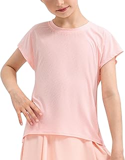 Camisetas para niñas, camisetas de manga corta con cuello redondo para niños, para deportes, fitness, correr, ropa elegante para niños, adolescentes, regalos suaves al tacto, esenciales de tren de 5 a