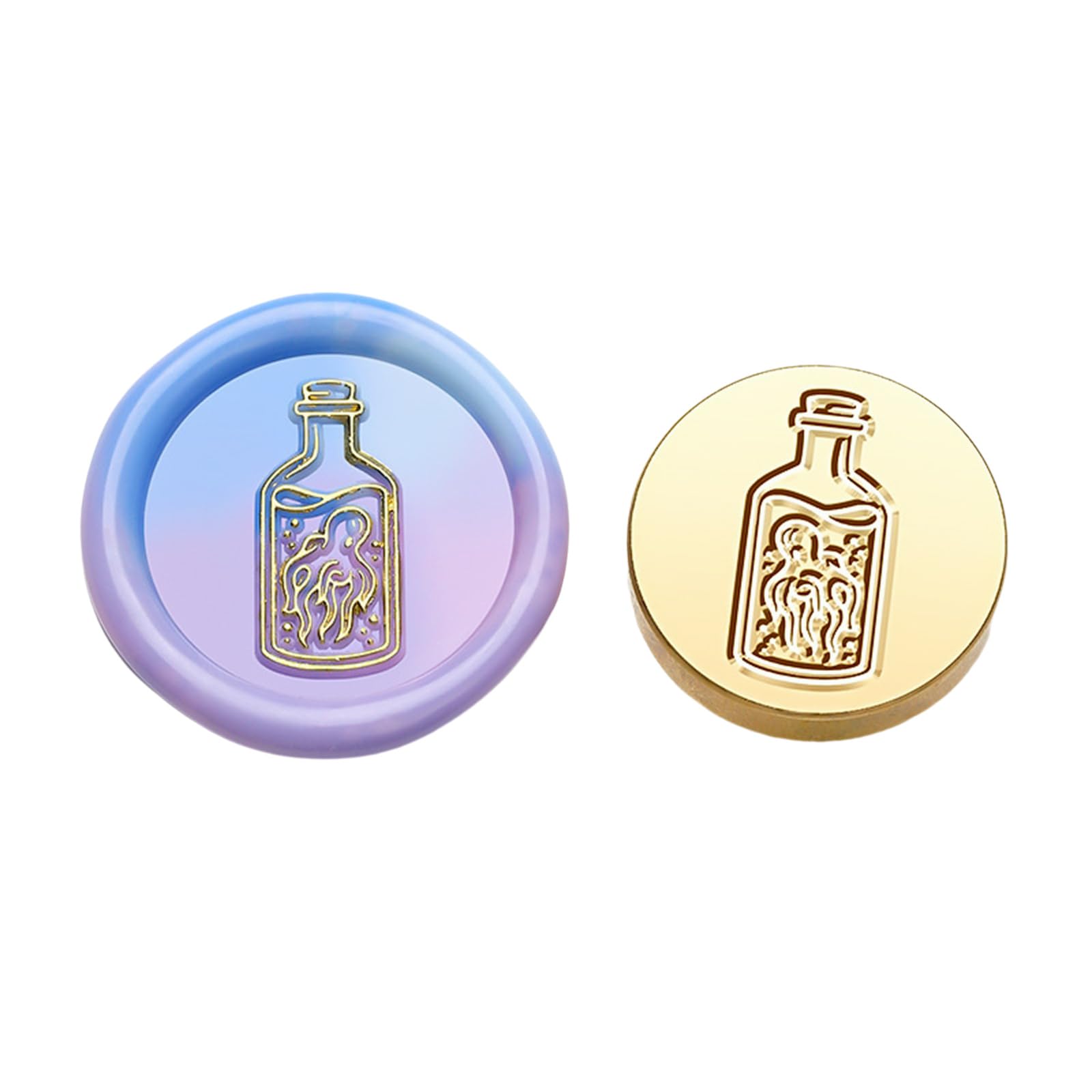 YWLUUOO Bottle Textured Wax Stamp Head, Bottle Theme Wax Seal Stamp Head Replacement for Invitations Letter Envelope Gift Wrap Unique