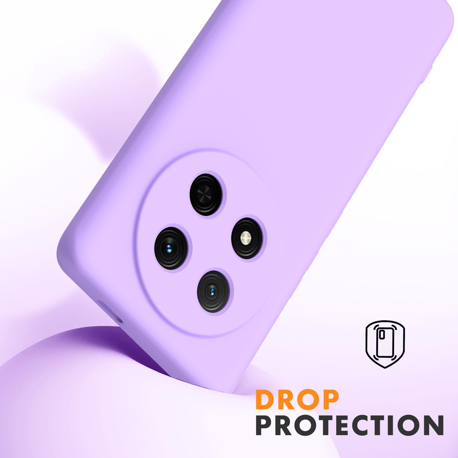 Byvuwiay Cover per Honor Magic7 Lite 5G Case, Morbida Silicone Liquida TPU Protettivo Ultra Slim Antiurto - Viola chiaro