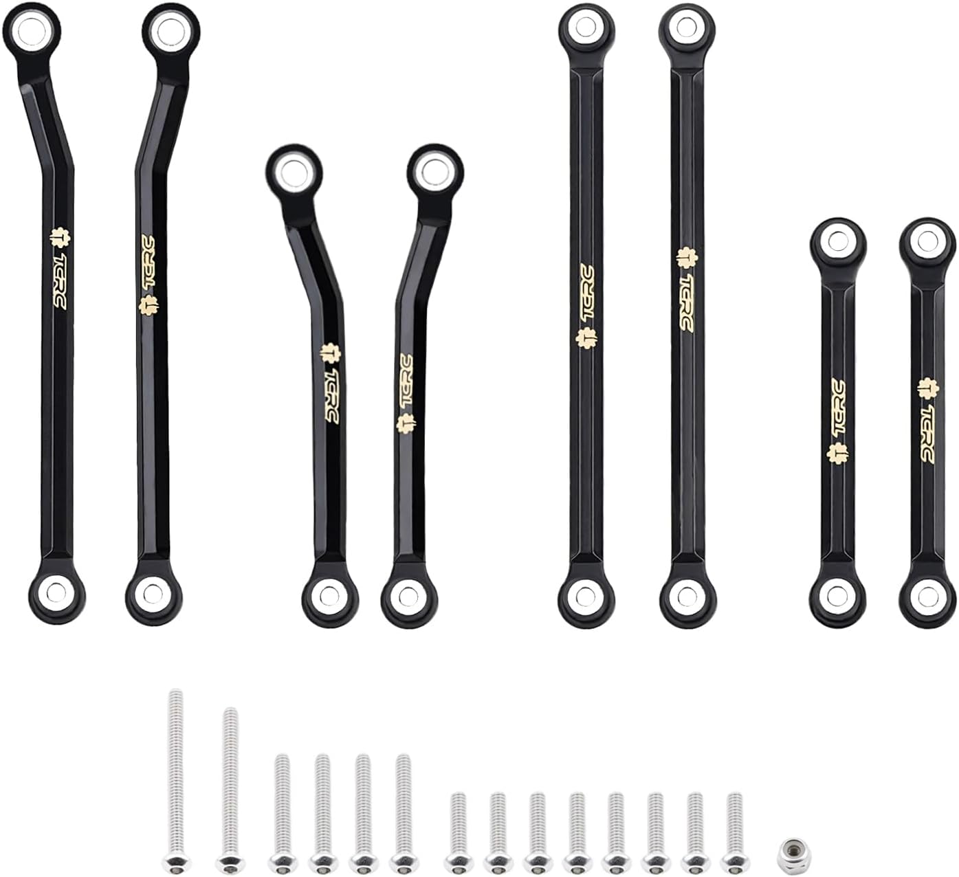 Brass High Clearance Chassis Links Set for 1/18 TRX4M Defender Bronco Crawler Truck,Black Coating