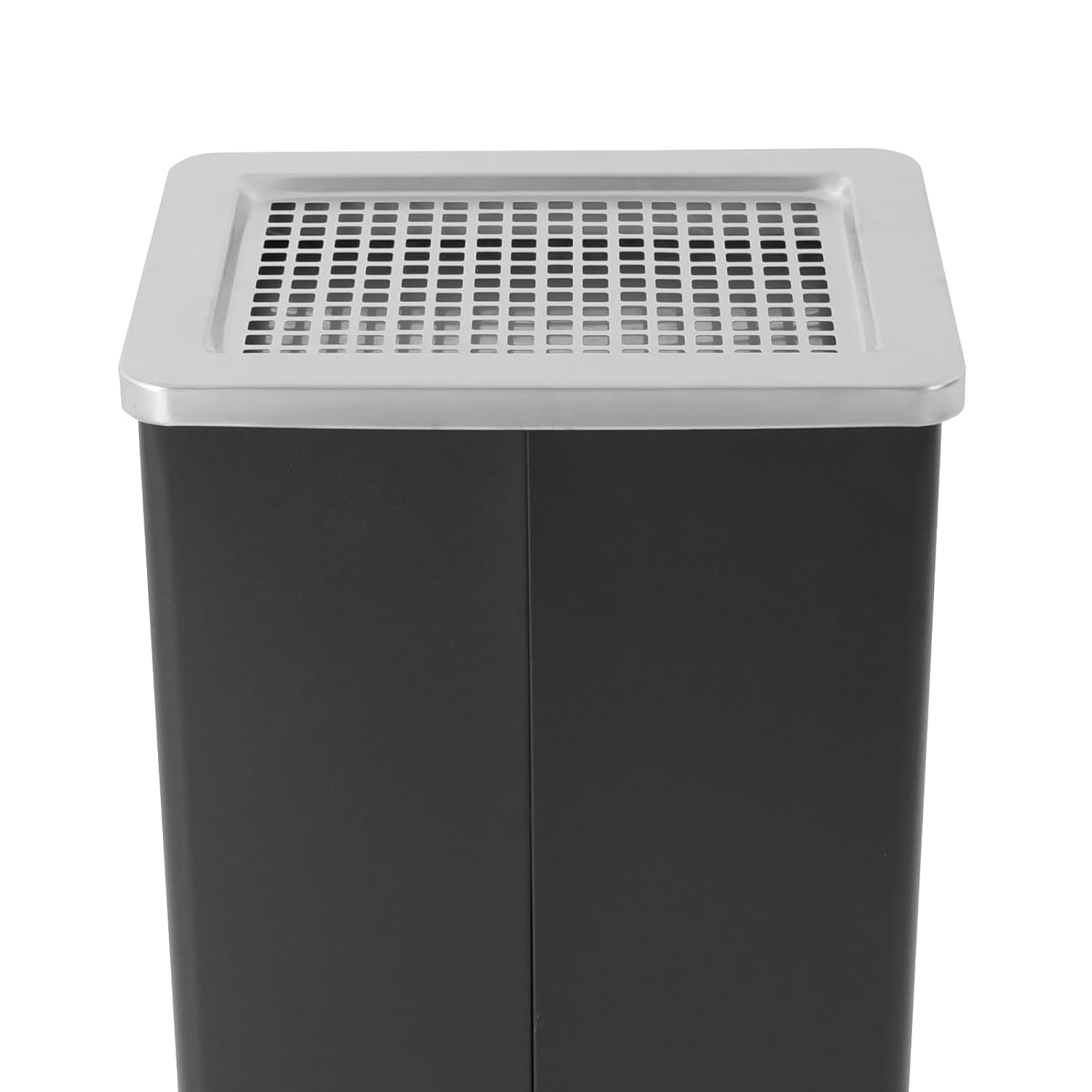 Stainless Steel Trash Can with Lid – Commercial Garbage Can for Indoor & Outdoor Use – Freestanding Waste Container for Kitchen, Office, Restaurant (12x10x24inch) (Black)