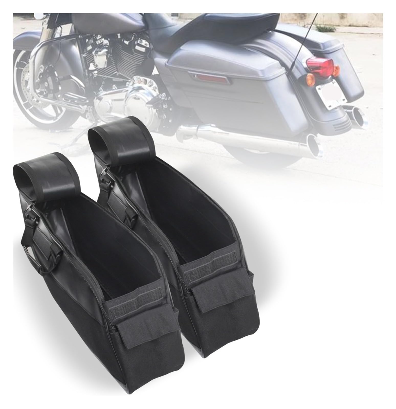 Bolsa sillín Trasera Motocicleta Bolsa para SILLÍN De Motocicleta, Portaequipajes, Paquete Interno para Touring para Road, para King, para Glide FLTR FLHX(Style A 1pcs)