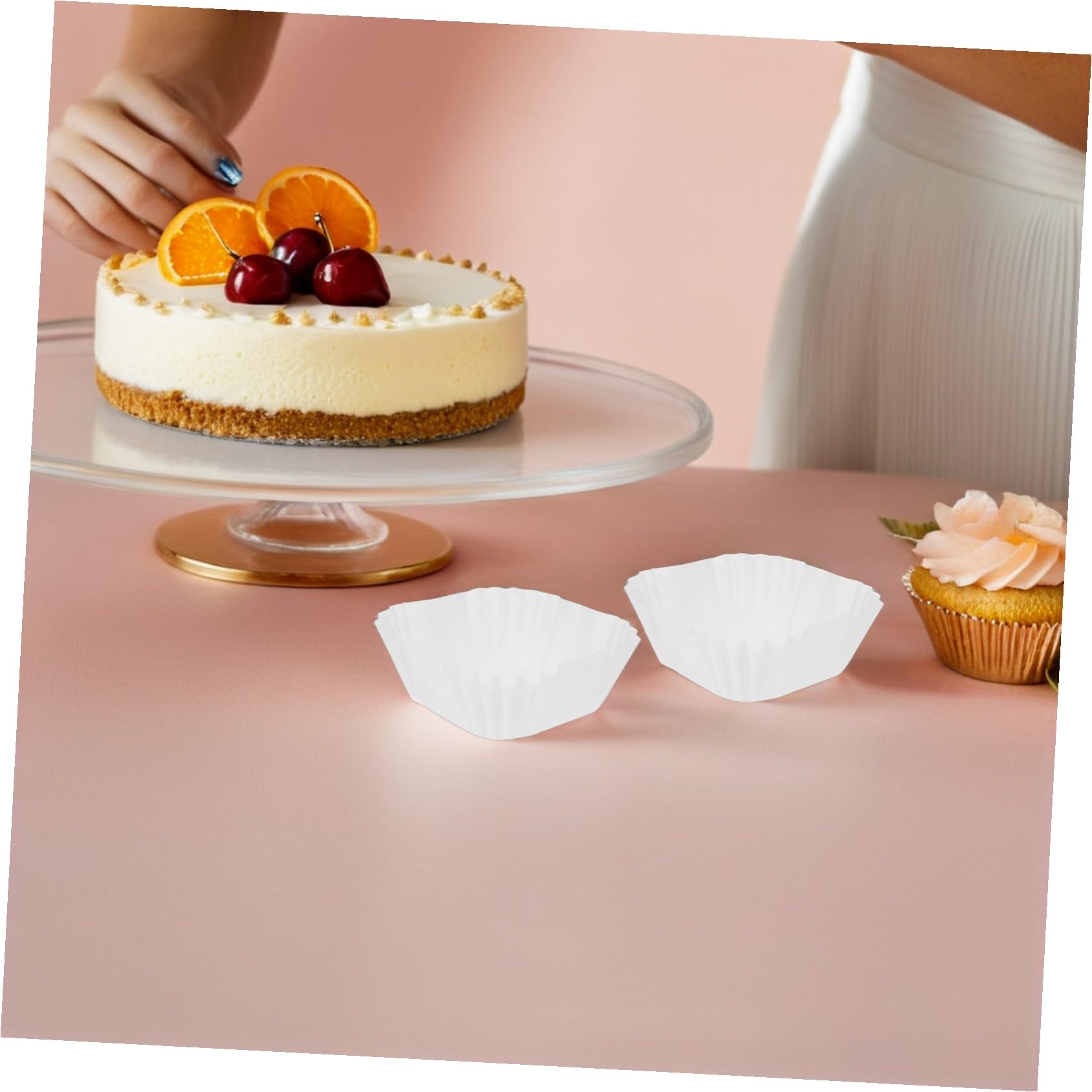 Capacillos Cuadrados para Hornear 3000 Piezas de Papel | Blanco, Uso Diario y Boda, para Pudín y Mini Pastel, Antiadherente, Resistente a Grasa