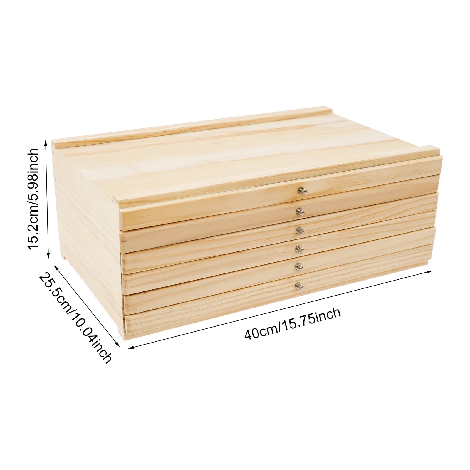 Caja de almacenamiento de artistas, caja de almacenamiento portátil para artistas, 6 cajones, para aulas, salas de estudio, estudios de arte y oficinas, 40 x 25,5 x 15,2 cm