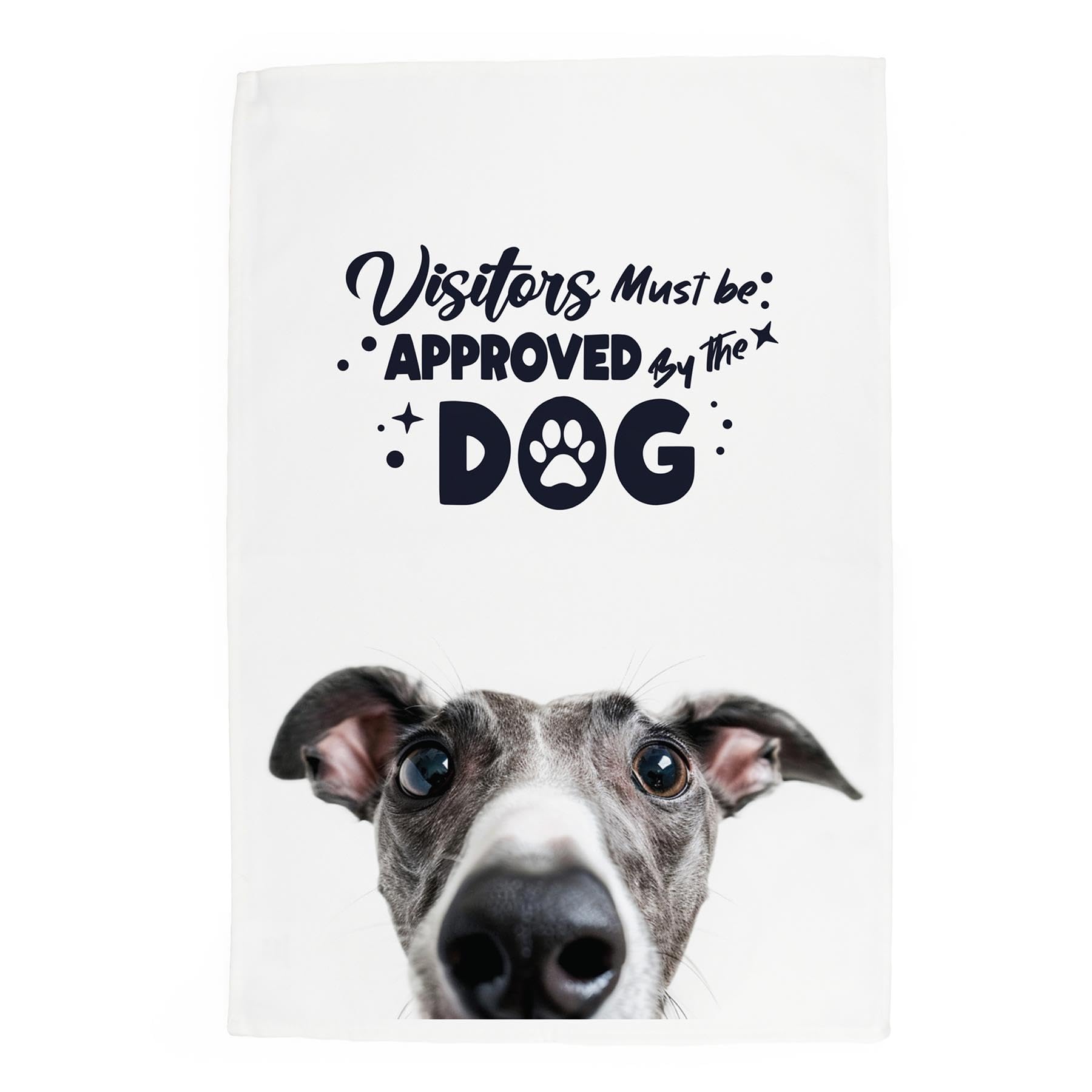 Purely Home Whippet Tea Towel Panama Cotton Novelty Kitchen Gift For Dog Lovers from B&Q