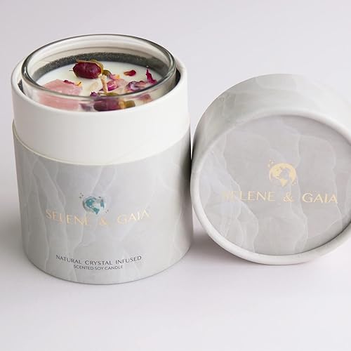 Miniatura 5 de Velas de cristal con cristales de cuarzo rosa y rosas, velas de manifestación de amor, regalos espirituales para el día de la madre para mujeres,