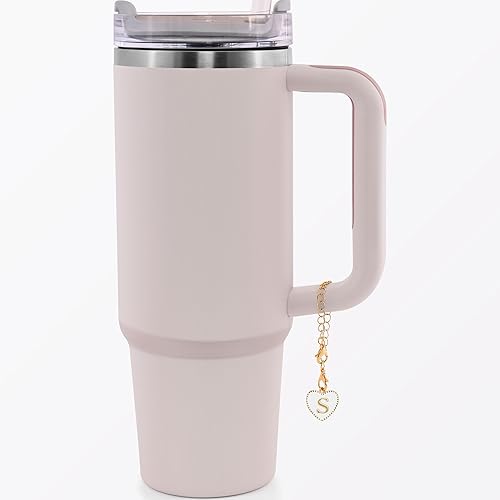 Miniatura 5 de JEBEALUO 2 piezas de dijes de letras para taza Stanley, dije con mango para vaso Stanley, accesorios de taza Stanley de 40 onzas