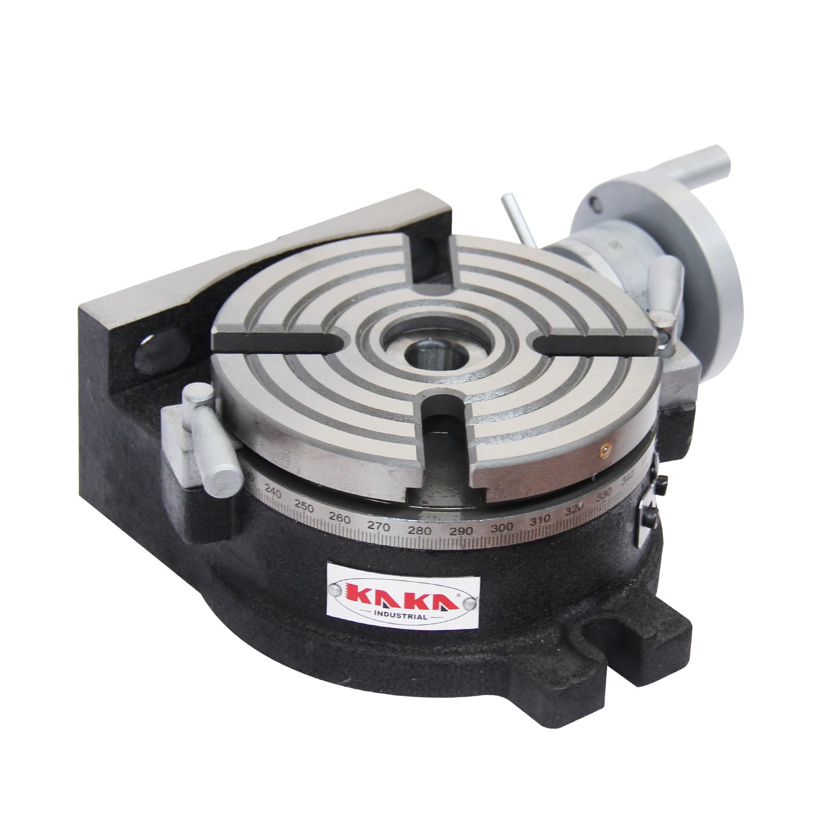KAKA INDUSTRIAL HV-6, 6 Inch Horizontal Vertical Rotary Table, 2/5 Inch, 4-Slot, Precision MT-2 Rotary Table, 360° Rotary Milling and Drilling Machine