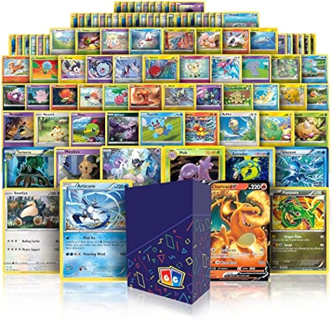 Ultra Rare Card Starter Bundle | 100+ Authentic Cards | 1x Ultra Rare Guaranteed | Legendary, VSTAR, VMAX, V, GX, or EX | Plus Bonus 10x Holo or Rare Cards | GG Deck Box Compatible with Pokemon Cards