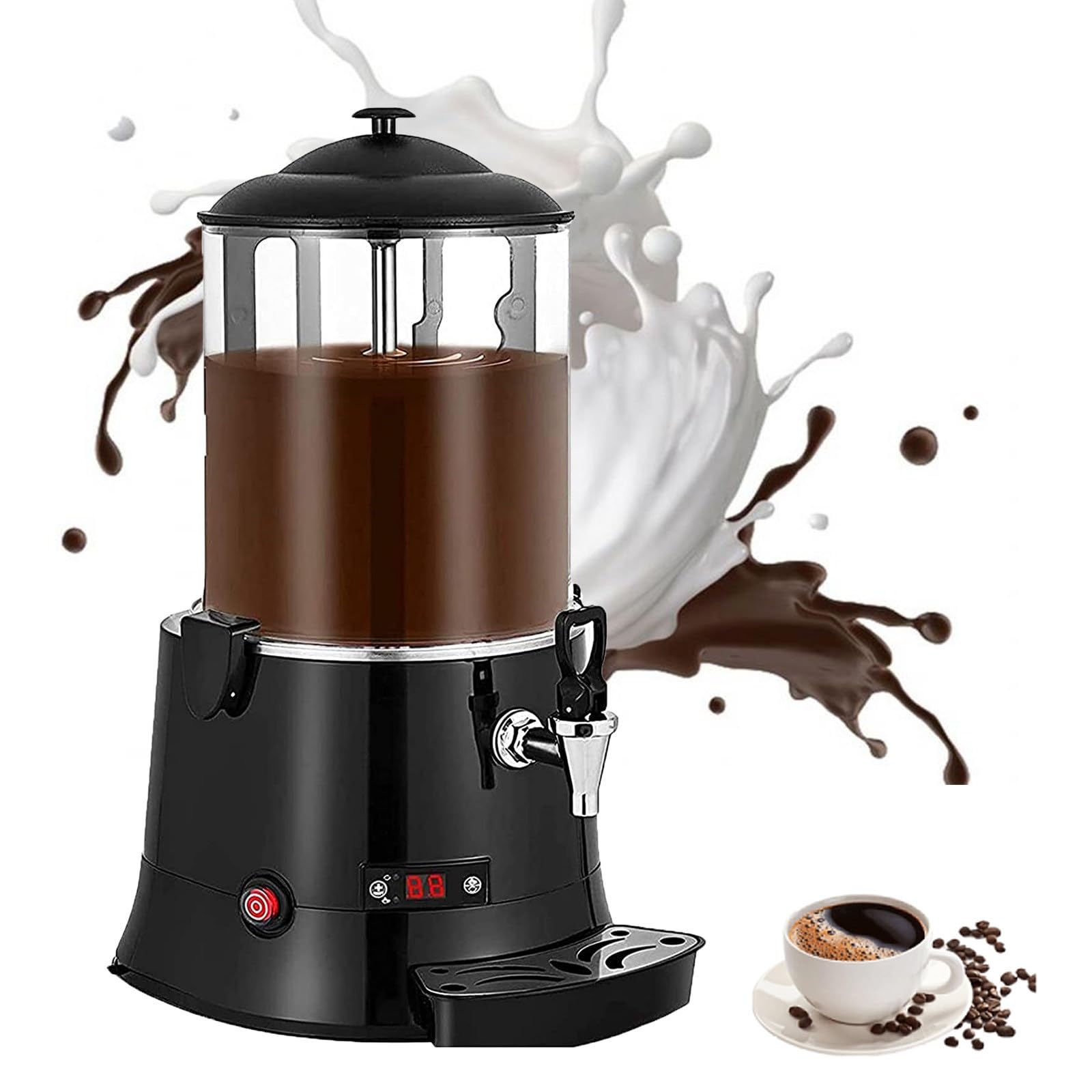 asdchZen Commercial Hot Chocolate Machine Hot Drink Dispenser, Intelligent Temperature Control Hot Beverage Maker For Chocolate, Cocoa, Milk, Coffee,5L